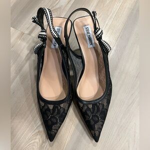 BRAND NEW Steve Madden Black Lace Heels Size 9